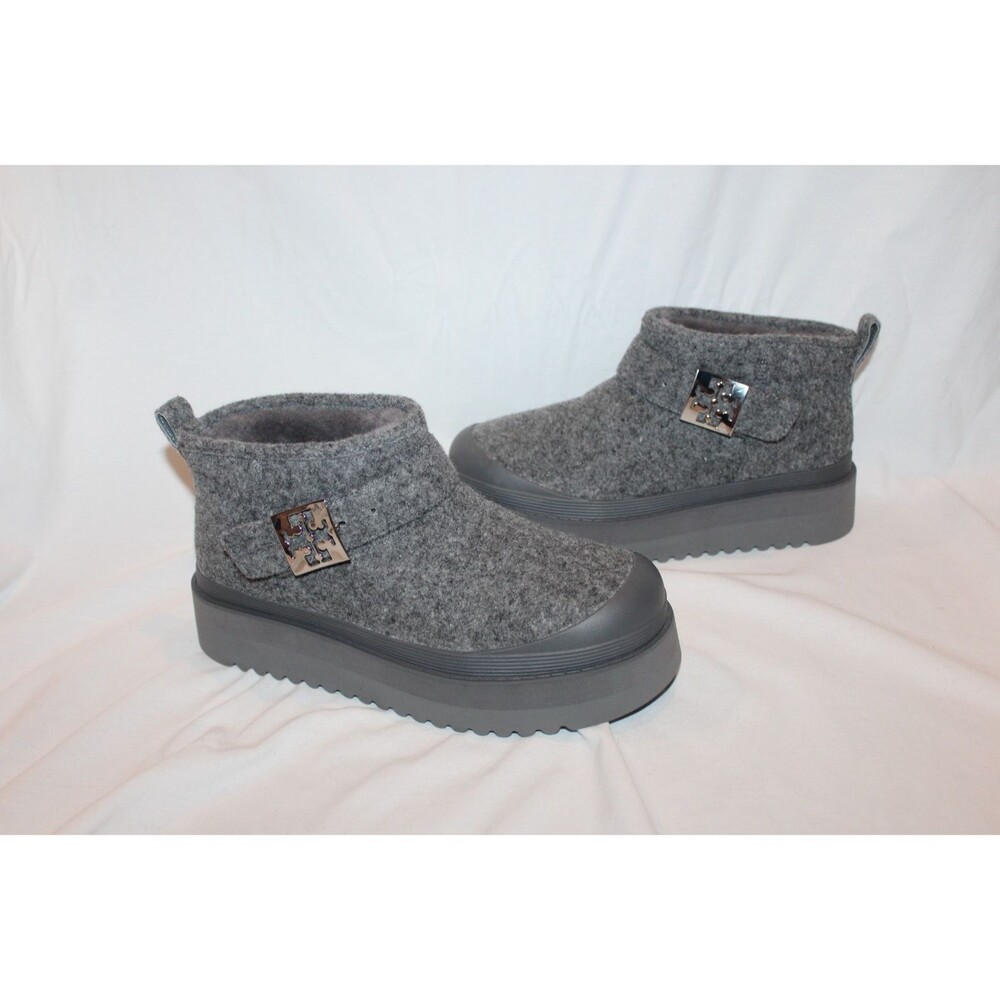 Tory Burch Women's Mellow Shearling Platform Boots NEW Gray 8.5 $425